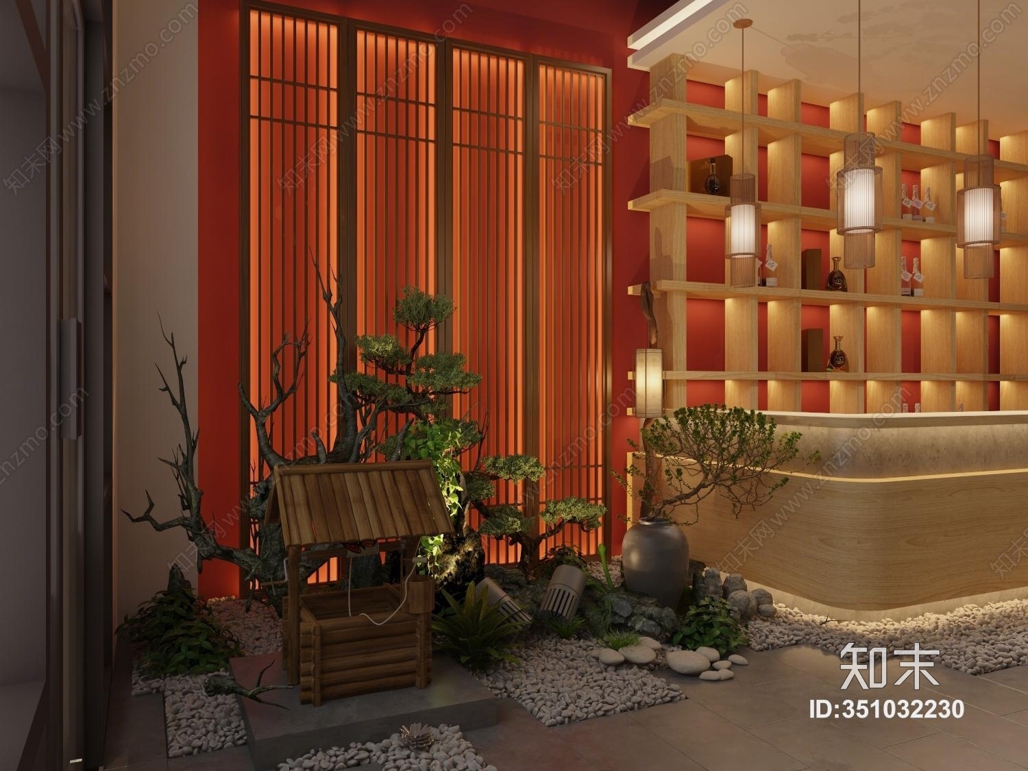 新中式火锅店大厅3D模型下载【ID:351032230】_知末3d模型网