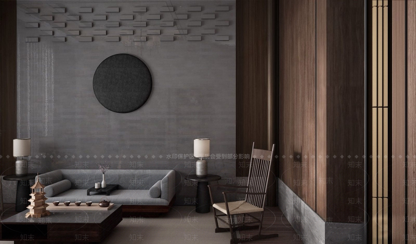 今古凤凰空间策现代客厅3D模型下载【ID:172602256】