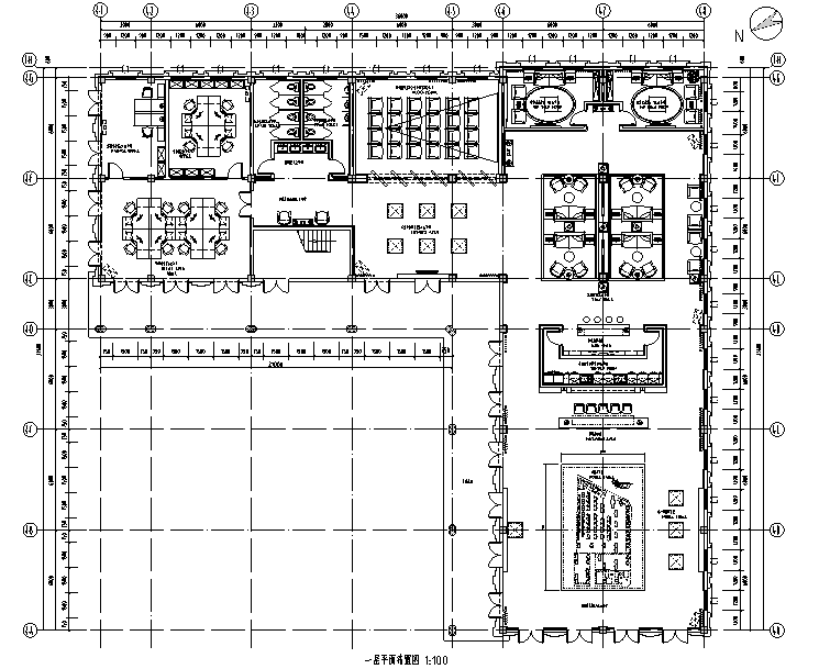 蓝岸香舍售楼处精装修设计施工图（附效果图）cad施工图下载【ID:161716154】