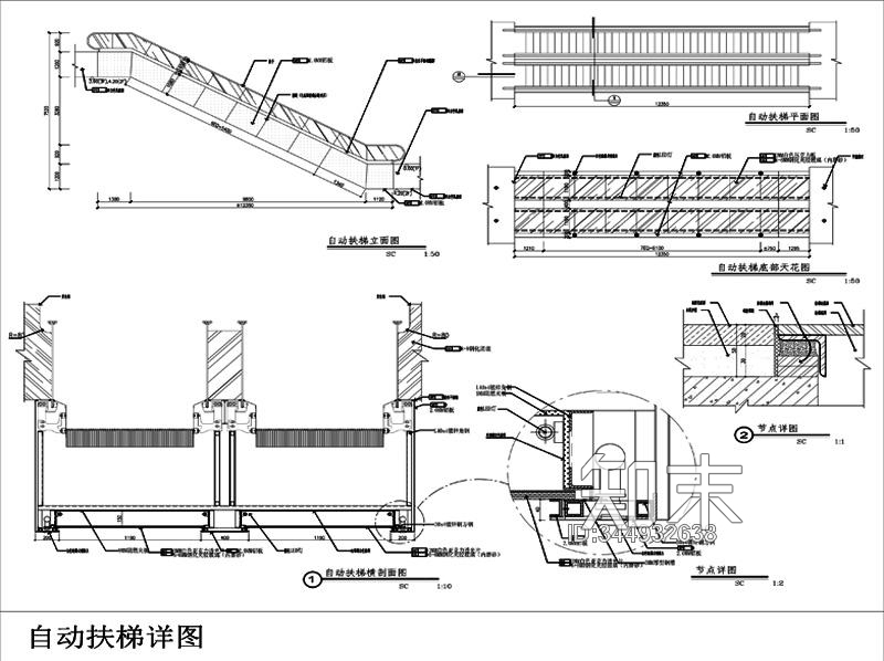 自动扶梯大样节点详图cad施工图下载【ID:344932638】