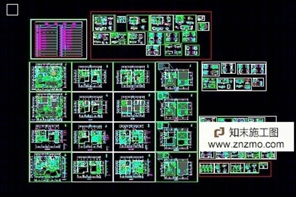 海景花园别墅室内施工图下载【ID:36911764】