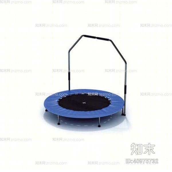 蓝色布艺蹦床3D模型下载【ID:40975732】