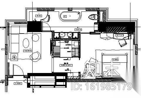 喜来登大酒店角套套房施工图施工图下载【ID:161985179】