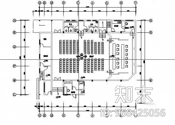 总工会职工互助保障中心办公楼装修图cad施工图下载【ID:968425056】