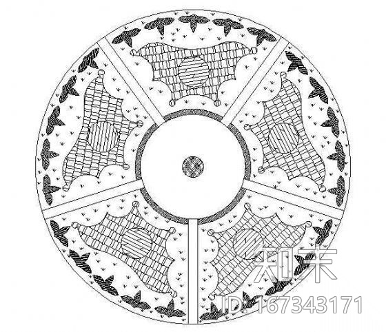 环岛景观施工设计cad施工图下载【ID:167343171】