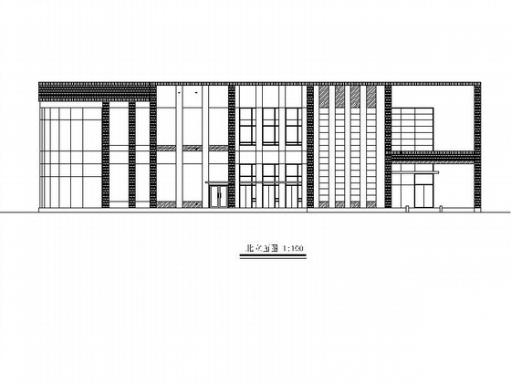 [北京]某学校实习工厂建筑施工图-食堂cad施工图下载【ID:167252100】