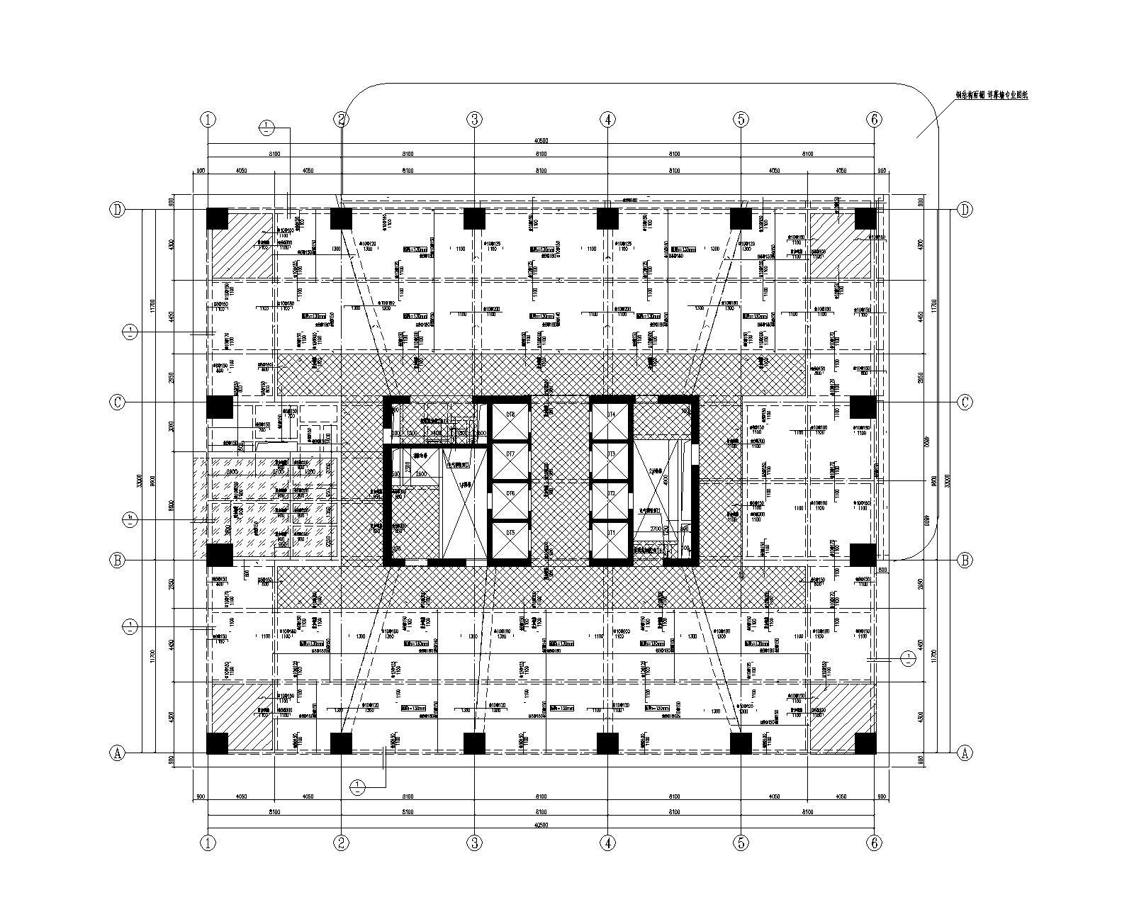 框架核心筒结构标准厂房全专业施工图2022施工图下载【ID:1131226253】