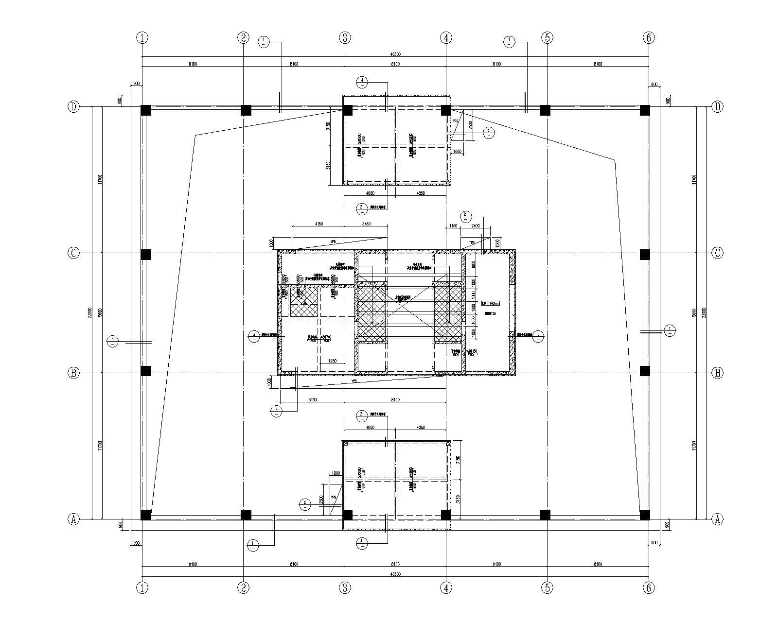 框架核心筒结构标准厂房全专业施工图2022施工图下载【ID:1131226253】