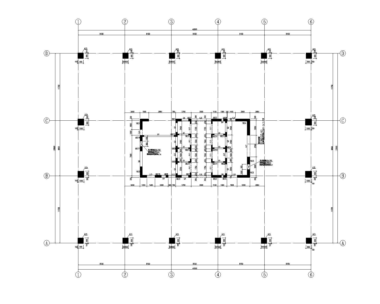 框架核心筒结构标准厂房全专业施工图2022施工图下载【ID:1131226253】