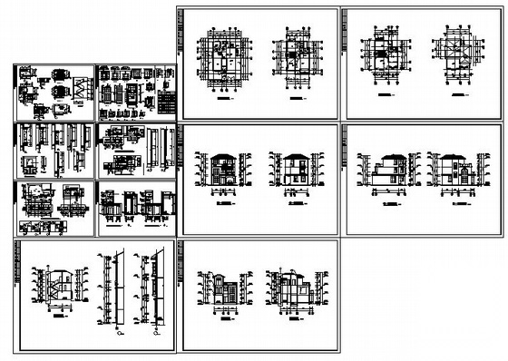 某三层别墅建筑施工图cad施工图下载【ID:151391134】