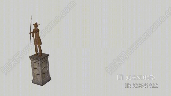 青铜罗宾汉雕像SU模型下载【ID:626341822】
