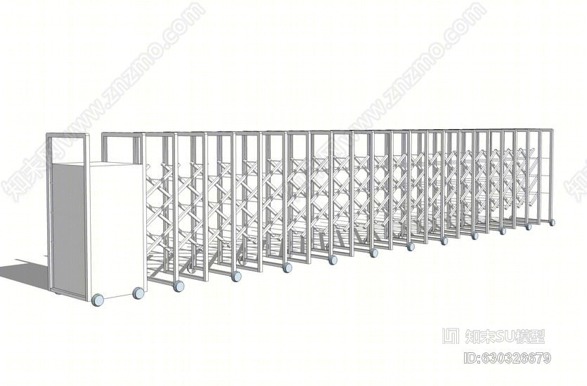 自动伸缩门SU模型下载【ID:630326679】