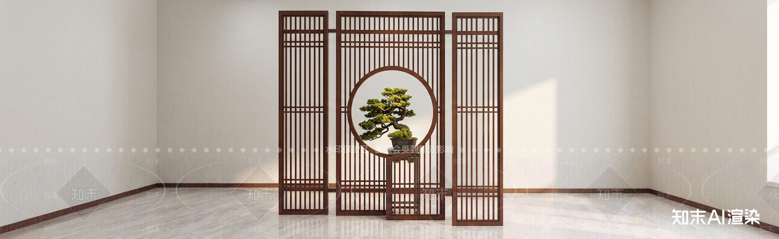 中式格栅隔断其他架子3D模型下载【ID:1227535463】