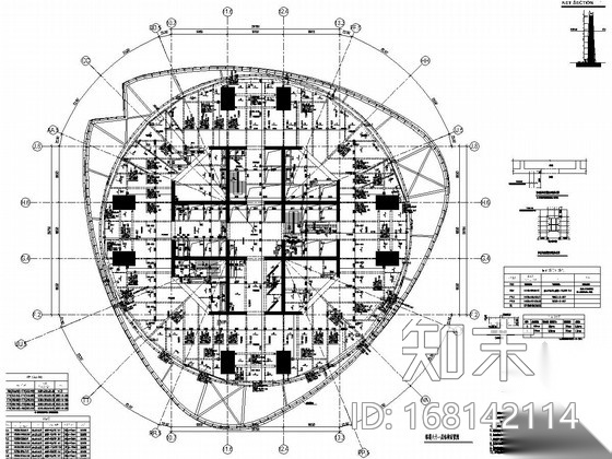 国内最高楼结构cad施工图下载【ID:168142114】