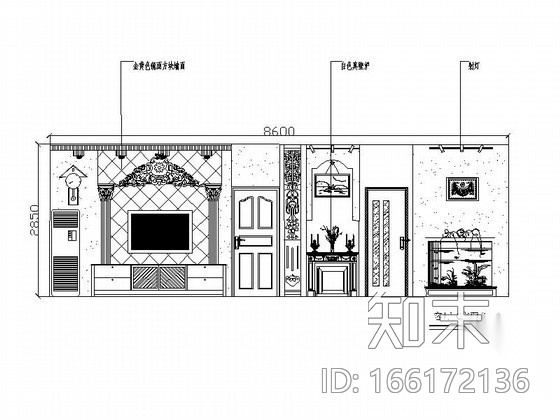 某三室一厅两卫室内设计装修图施工图下载【ID:166172136】