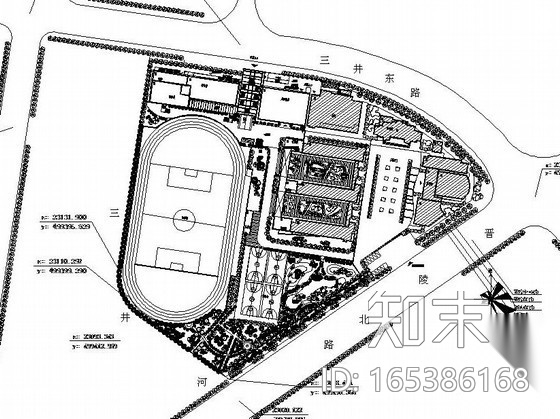 常州某中学校园景观施工图设计cad施工图下载【ID:165386168】