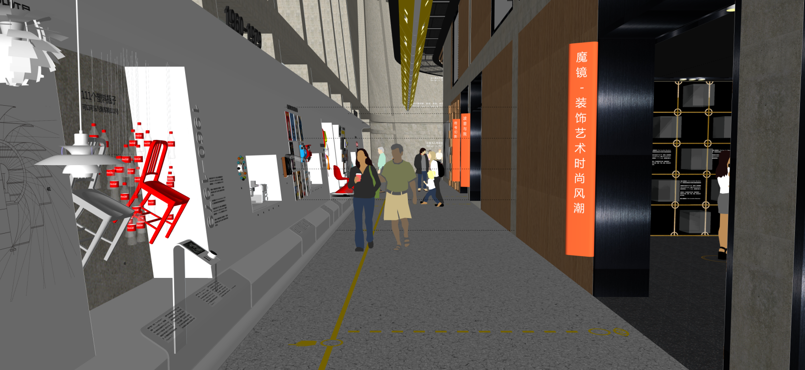 现代艺术展厅SU模型下载【ID:1222252506】