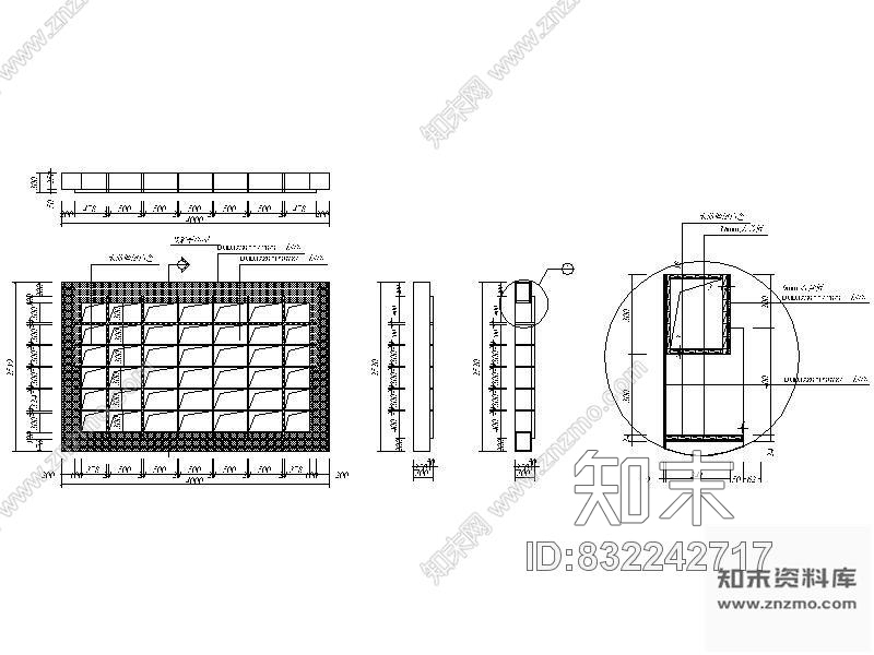 图块/节点书架详图cad施工图下载【ID:832242717】