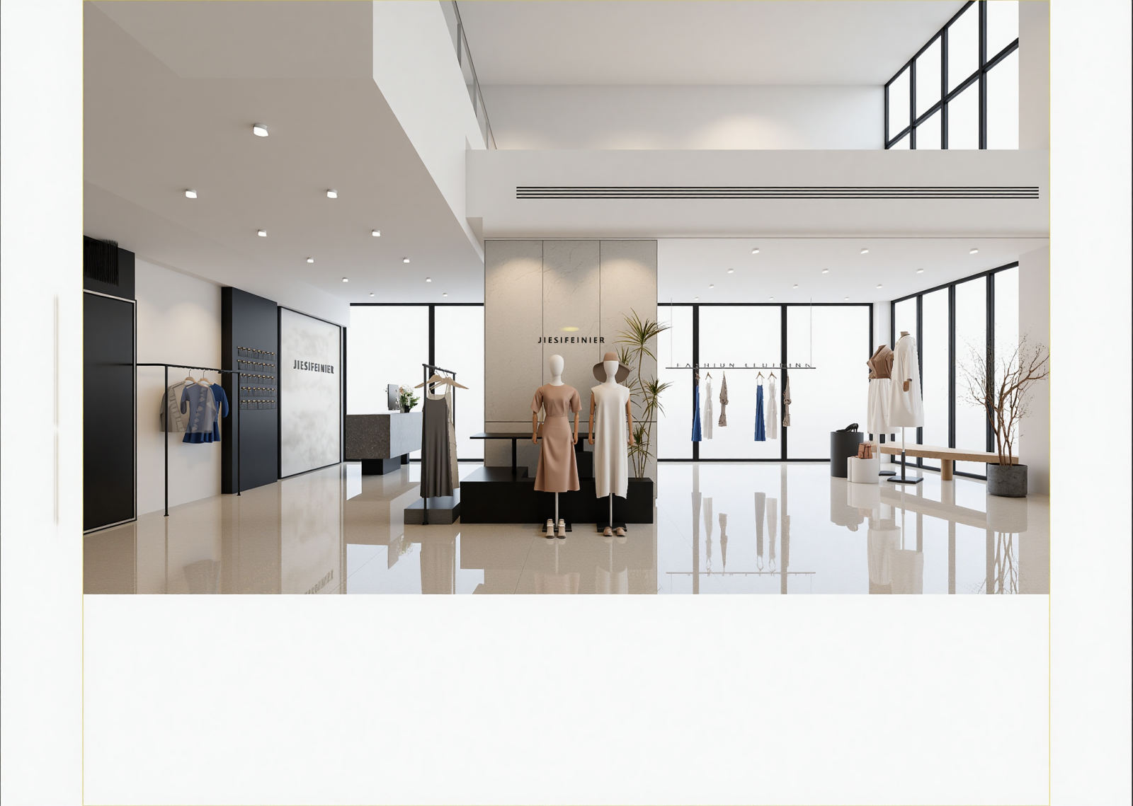 现代服装展厅3D模型下载【ID:1215195410】