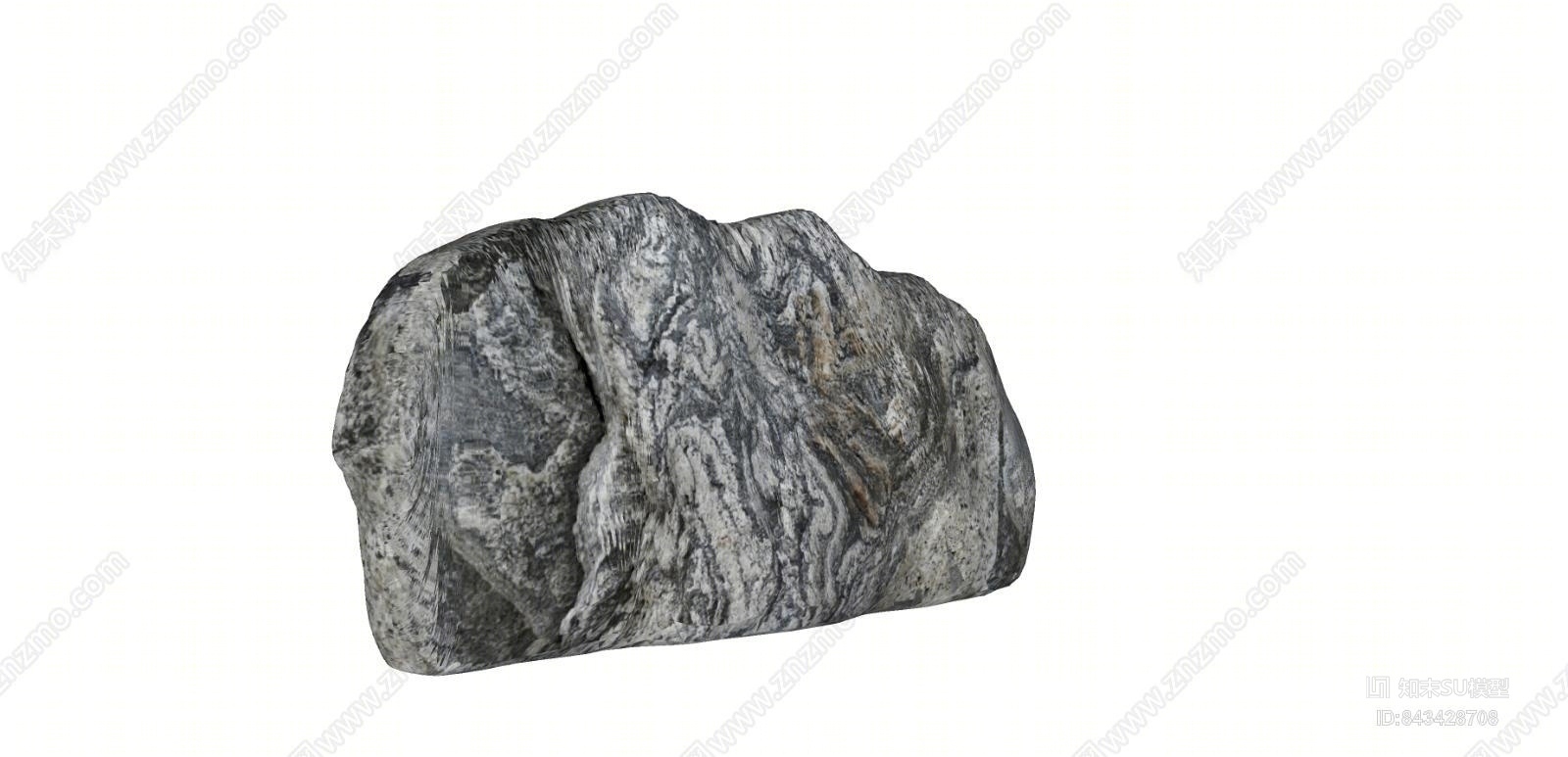 现代入口景观景石SU模型下载【ID:843428708】