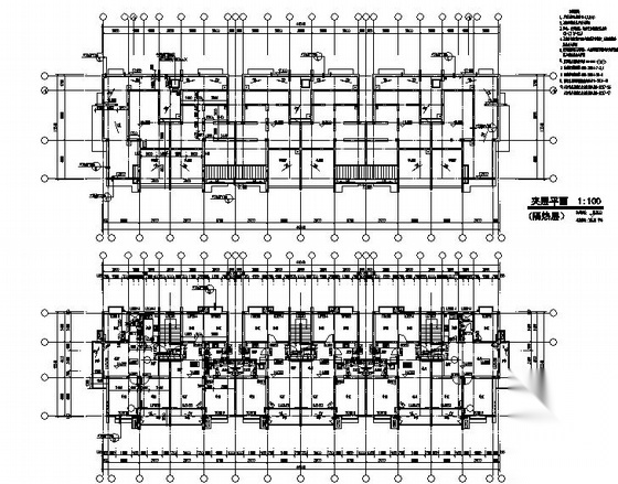 [南大仙林]某教师公寓住宅楼群组团建筑施工图（带地下室...cad施工图下载【ID:167626105】