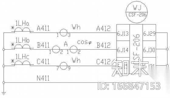 某10kV配电柜电气原理图cad施工图下载【ID:166847153】