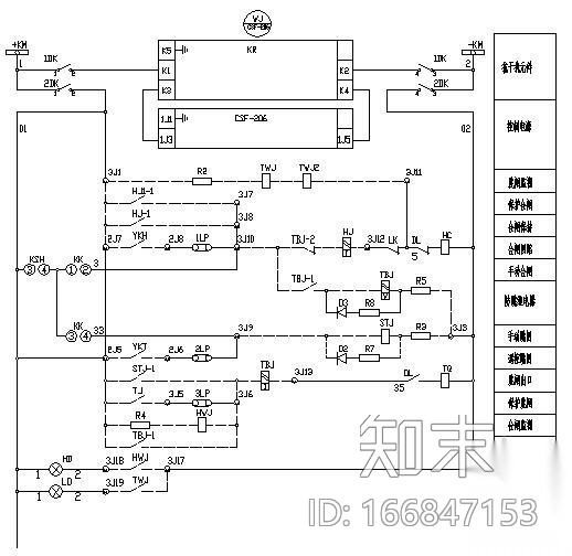 某10kV配电柜电气原理图cad施工图下载【ID:166847153】