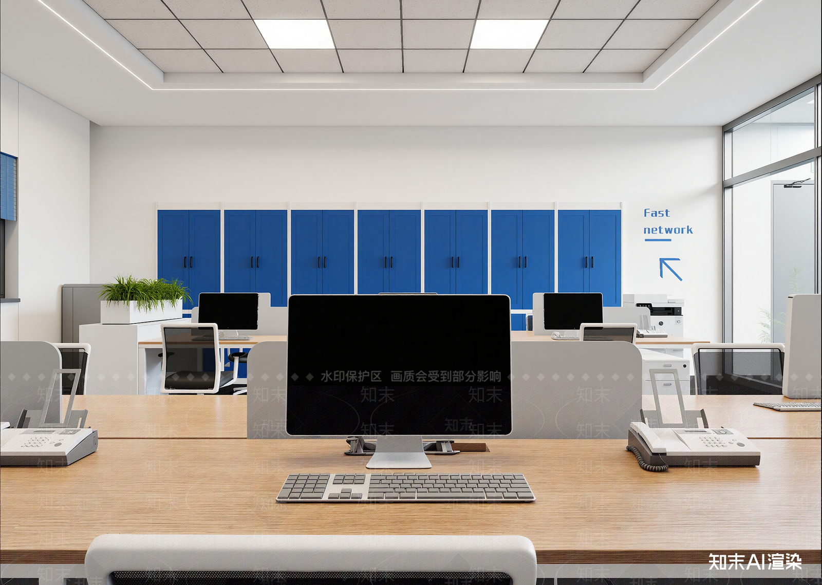 现代办公区3D模型下载【ID:1215151039】