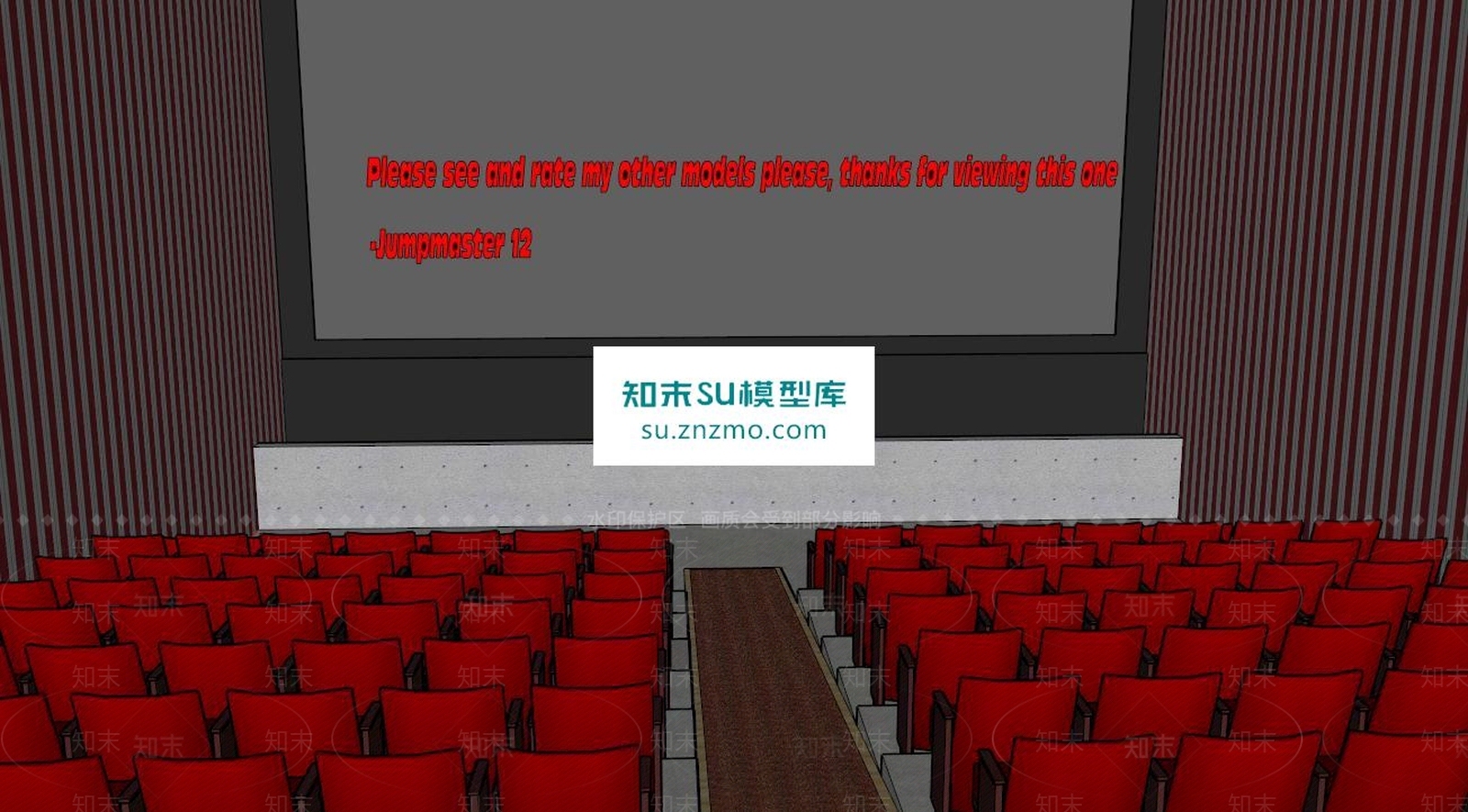 电影院躺椅SU模型下载【ID:169009100】