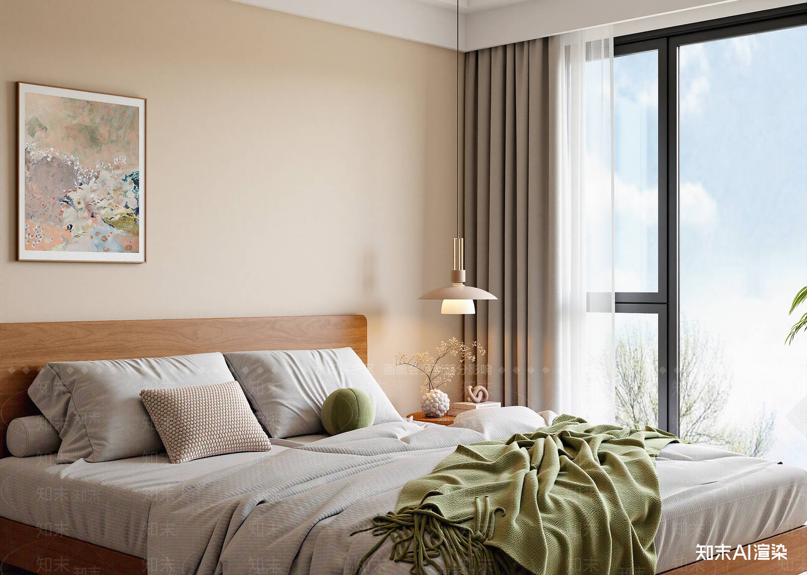 北欧家居卧室3D模型下载【ID:1215101308】