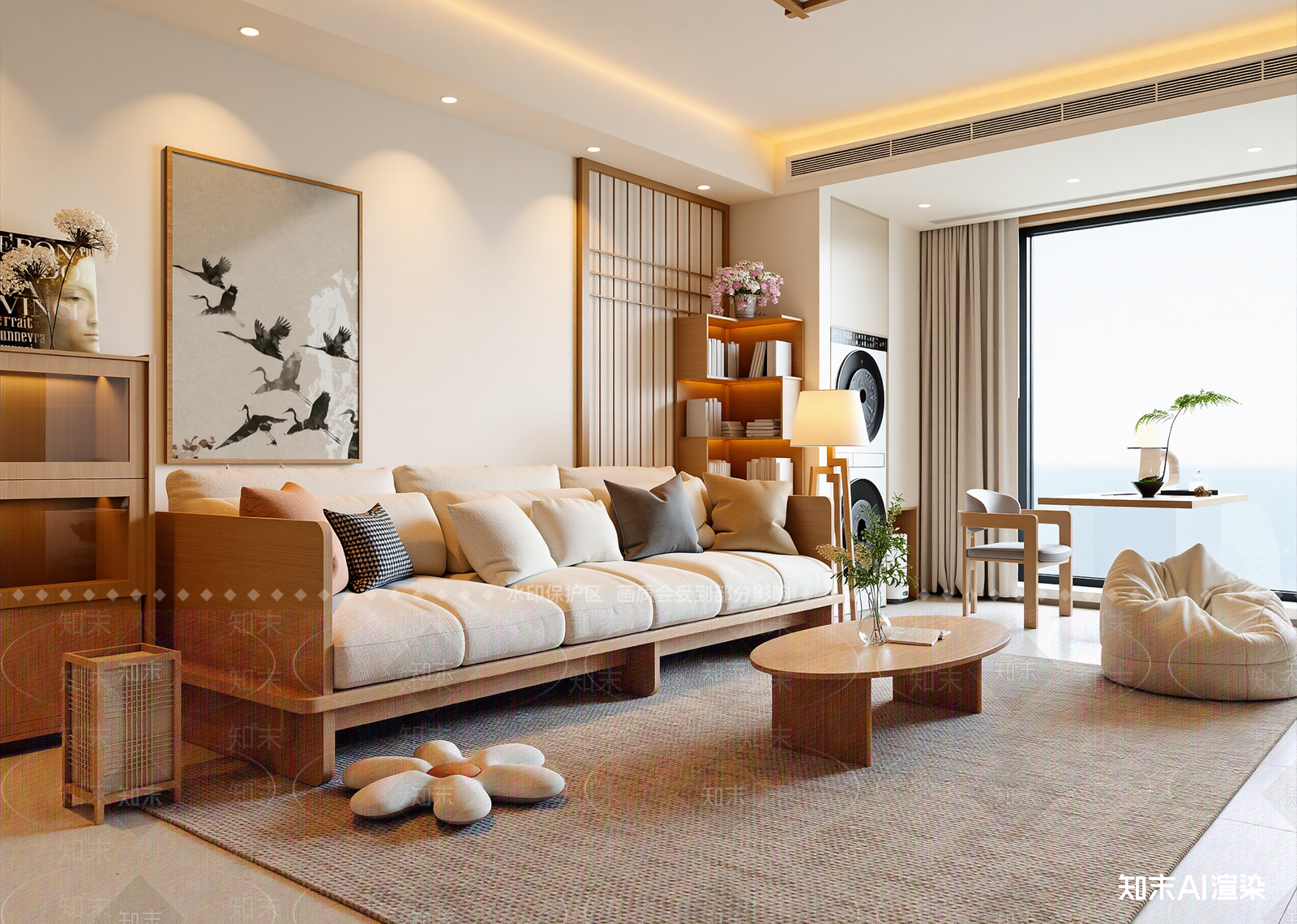 日式家居客厅3D模型下载【ID:1214782945】