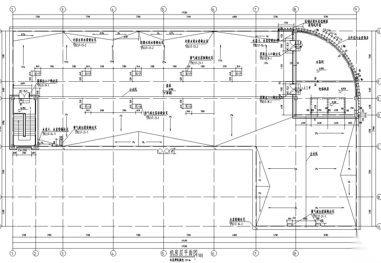 [河南]四层弧线造型健身中心综合楼建筑施工图施工图下载【ID:165615105】