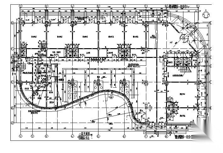 [河南]四层弧线造型健身中心综合楼建筑施工图施工图下载【ID:165615105】