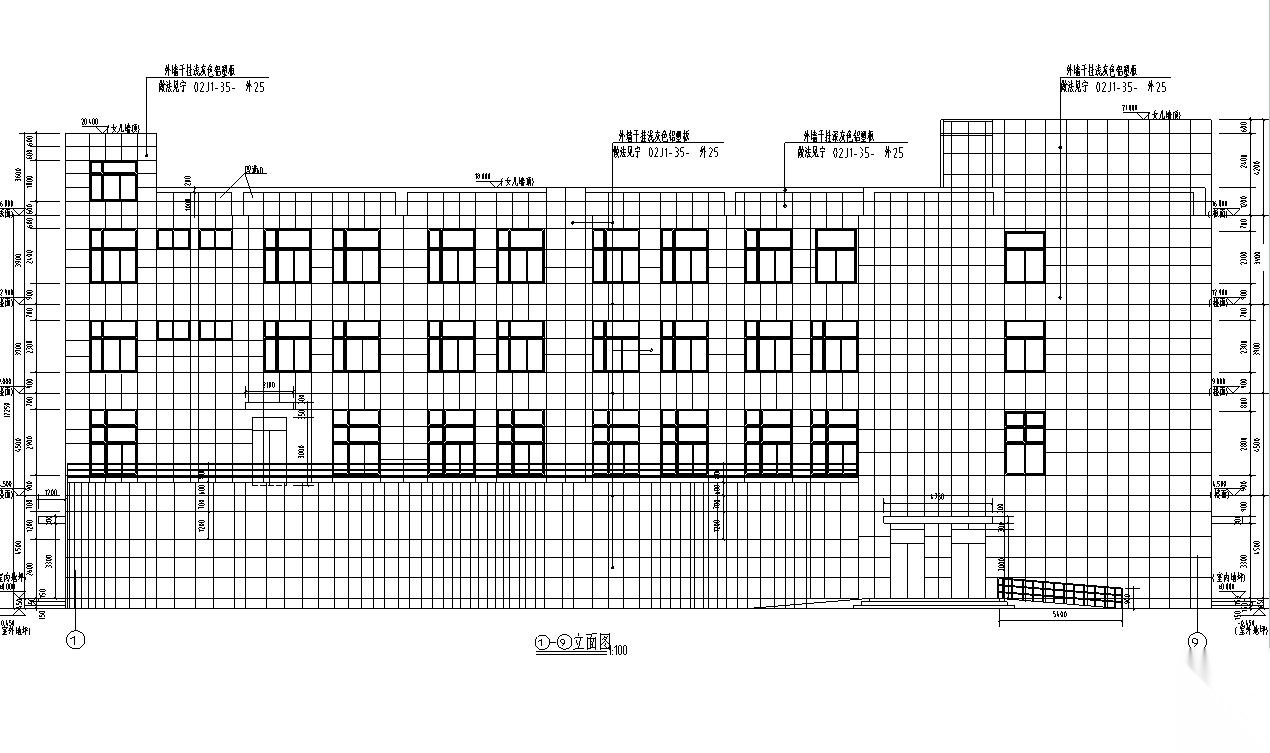 [河南]四层弧线造型健身中心综合楼建筑施工图施工图下载【ID:165615105】