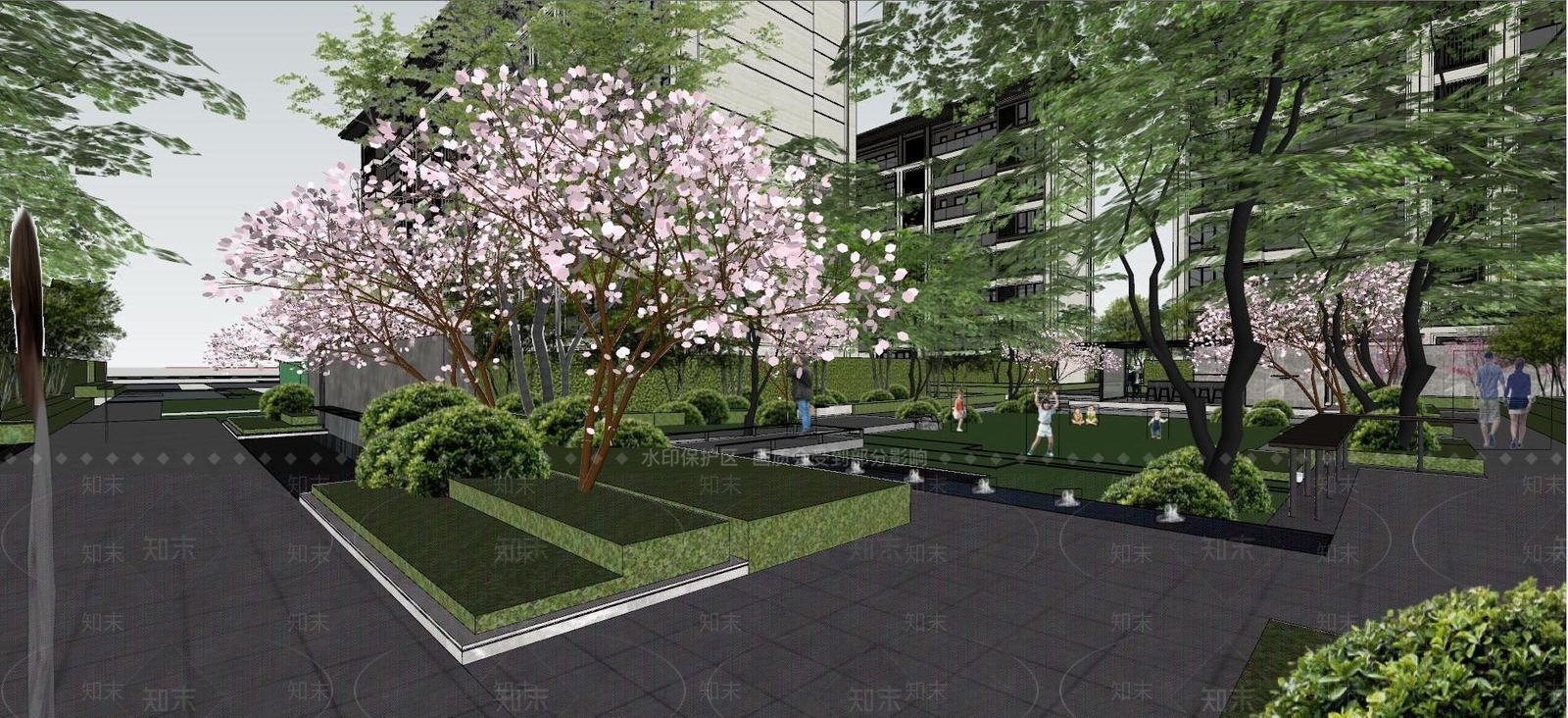 新中式住宅节点景观SU模型下载【ID:1118099152】