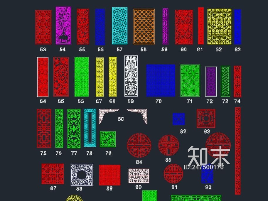 CAD雕花图库更新cad施工图下载【ID:247500170】