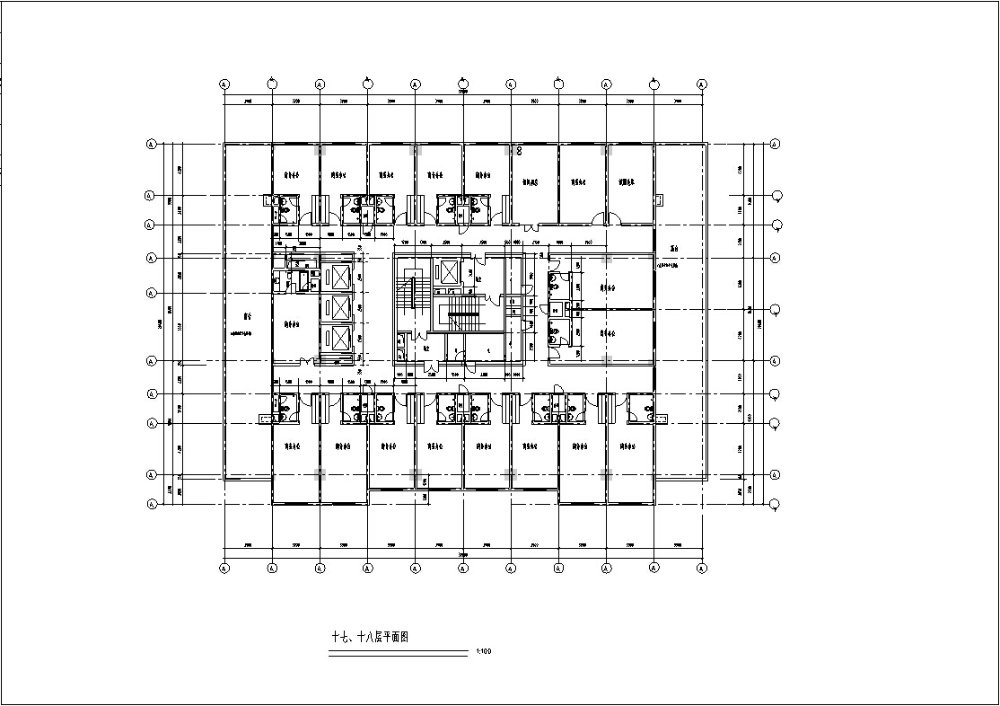 现代欧式高层塔楼式酒店建筑设计施工图CAD施工图下载【ID:165752105】