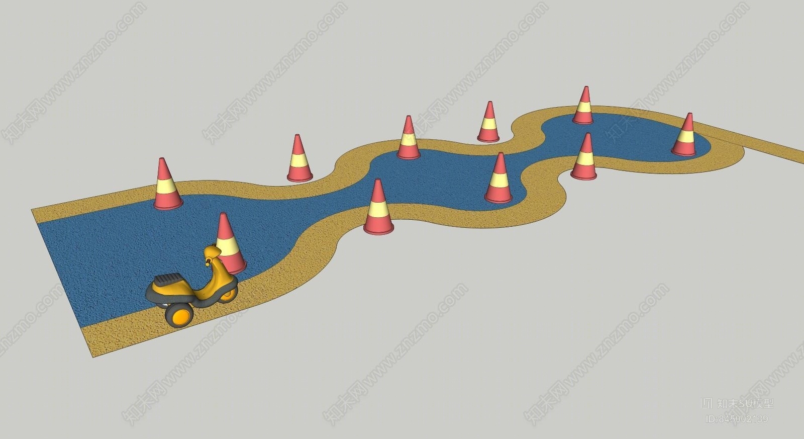 北欧幼儿园赛车道SU模型下载【ID:845002139】