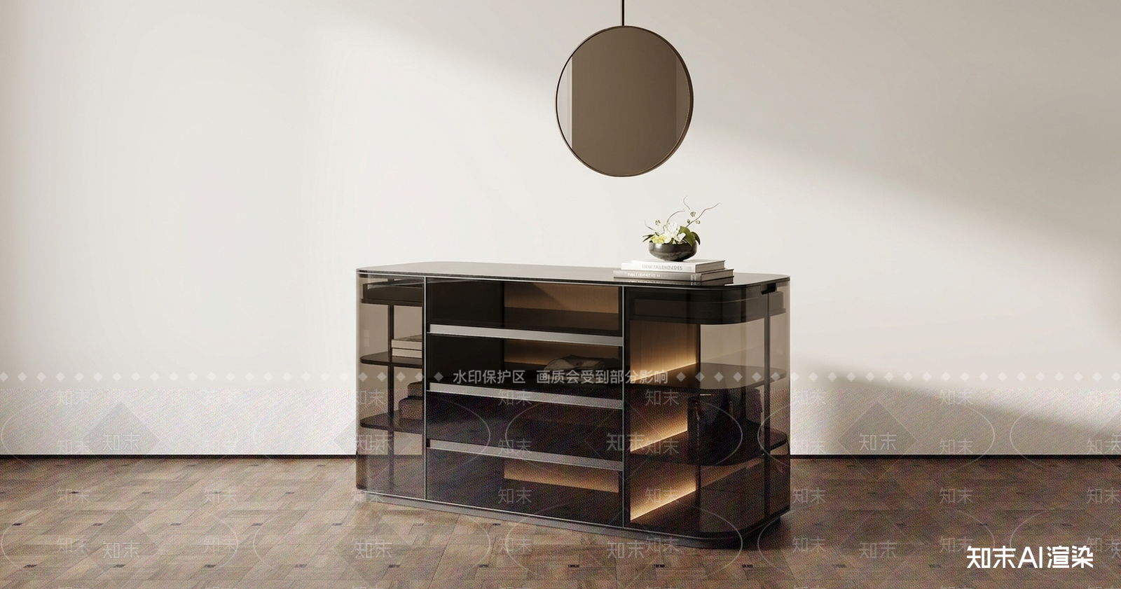 玻璃抽屉梳妆台餐边柜3D模型下载【ID:1227520866】