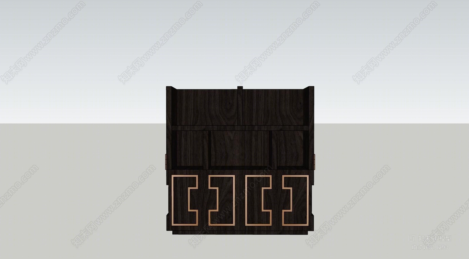新中式展示展柜SU模型下载【ID:746810293】