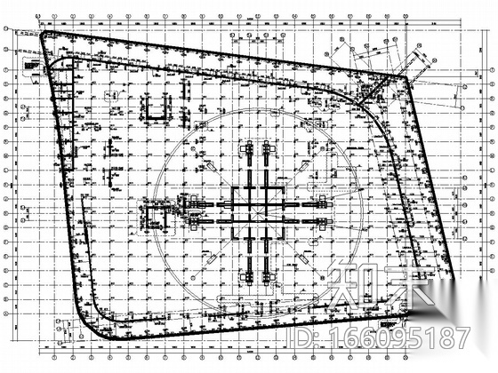 632米巨型框架核心筒cad施工图下载【ID:166095187】