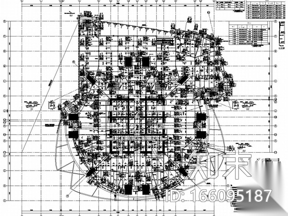 632米巨型框架核心筒cad施工图下载【ID:166095187】