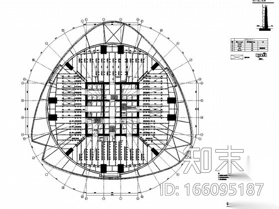 632米巨型框架核心筒cad施工图下载【ID:166095187】