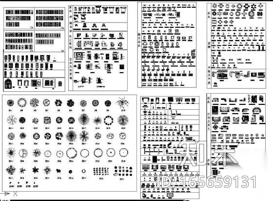 全套室内装修图块施工图下载【ID:165659131】