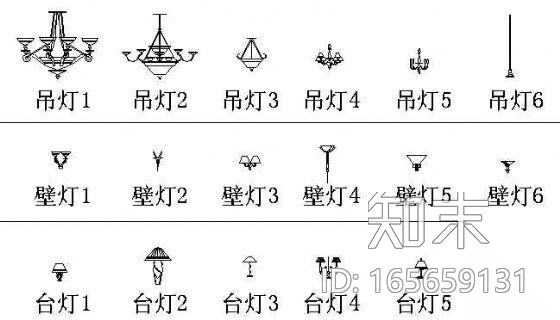 全套室内装修图块施工图下载【ID:165659131】