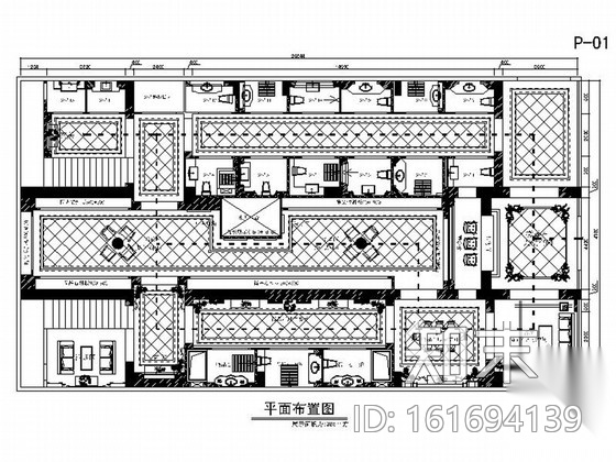 [山西]豪华欧式风格瓷砖展厅室内装修设计施工图cad施工图下载【ID:161694139】