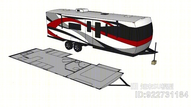 露营旅行拖车SU模型下载【ID:922731184】