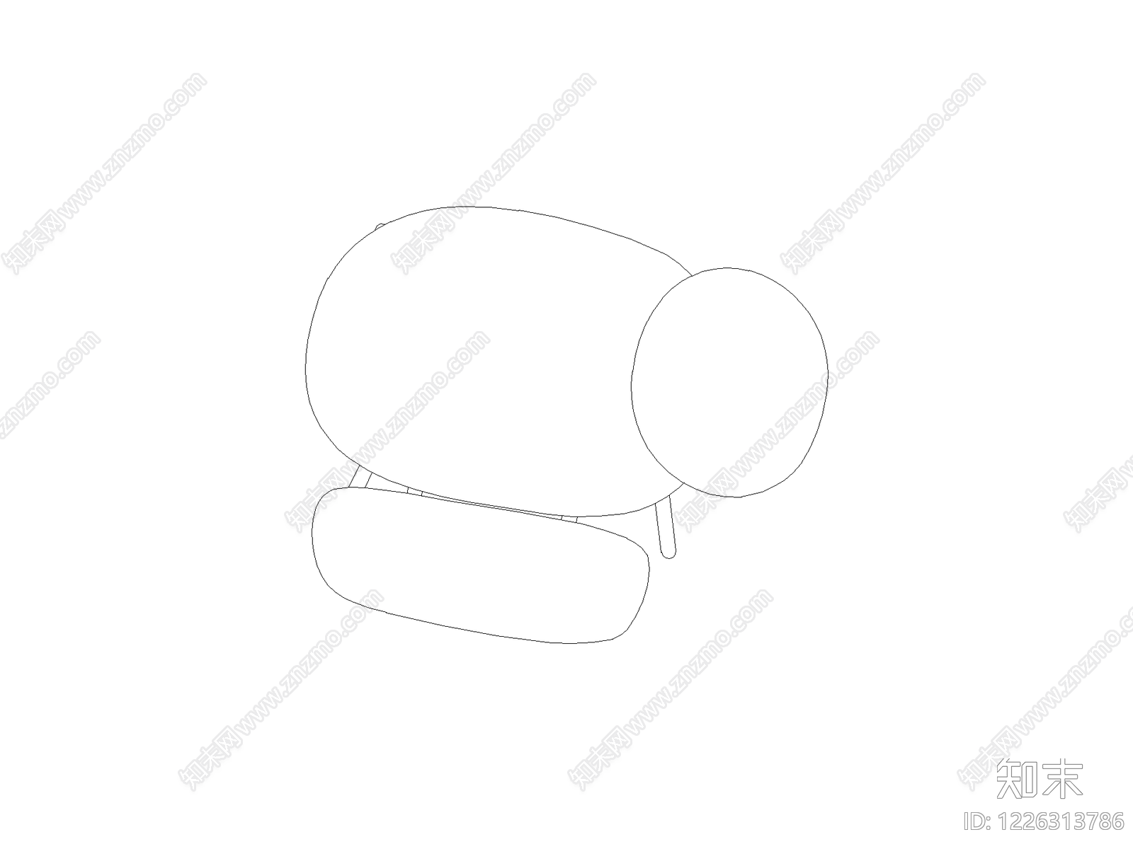 沙发cad施工图下载【ID:1226313786】