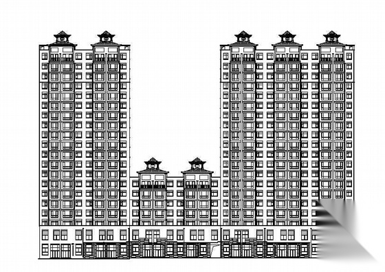 某著名设计院二十层底商住宅楼建筑方案扩初cad施工图下载【ID:166057172】