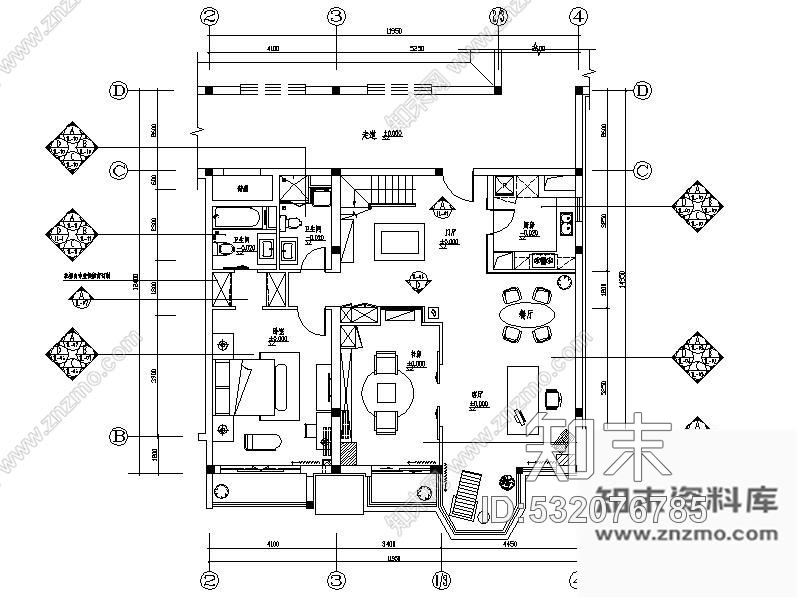 施工图某售楼处户型样板间装修图cad施工图下载【ID:532076785】